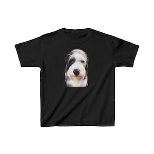 CUSTOM Dog/CAT Face Kids Tee, Cute Pet Design, Gift Idea for Pet Loving Kids, Crew Neck T-Shirt, Fun Shirt for Children, Kid&#39;s Pet Shirt