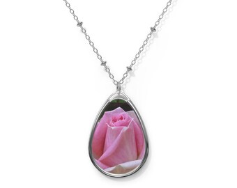 Hübsche rosa Rose Halskette, Rose Halskette, Geschenk für sie, Geschenkidee, Geschenk für Freund, rosa Halskette, Rose Halskette