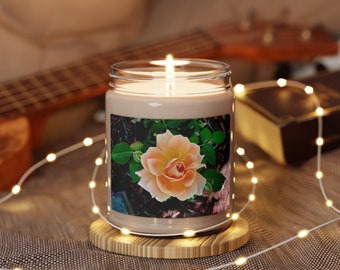 Scented Candle with Flower Photo, 9oz Flower Photo Soy Wax Candle, Flower Candle Gift, Flower Photo Gift, Flower Scented Candle