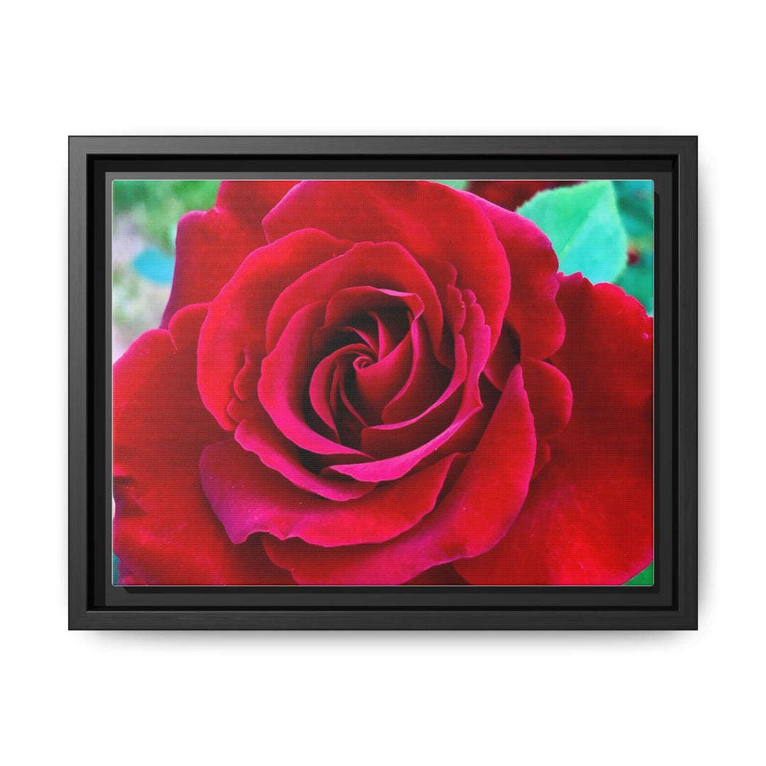 Red Rose Framed Canvas Print, Floral Wall Decor - Etsy