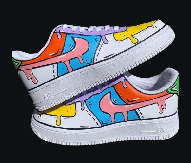 Drippy Cartoon Custom Air Force One Hand Painted High Quality Man Drippy Cartoon Custom Air Force One Hand Painted High Quality Man