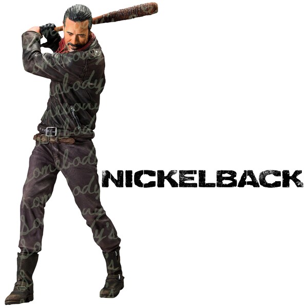 Negan vs Nickelback Walking Dead Lucille PNG Digital Download DTF DTG