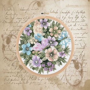 Flower Art work Cross stitch pattern embroidery