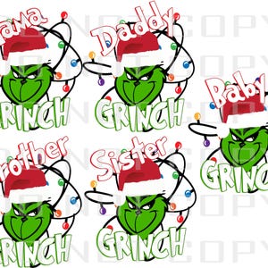 Family Grinch Png Files , You will get a zipped folder if you have any issues with downloading I will gladly help you. Images are 300 DPI,