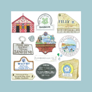 Welcome to the Yorkshire Coast 30x30cm Art print