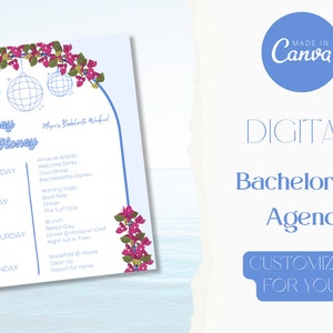 Mamma Mia Party, Mamma Mia Bachelorette Agenda Template, Mamma Mia Bachelorette Party, Mamma Mia Bachelorette, Digital Bachelorette Template