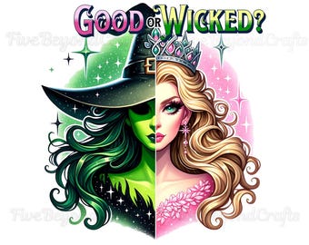 Good or Wicked Witch JPG PNG, Tshirt Design, Graphic Digital File,