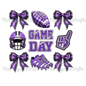 Game Day Coquette Purple Football PNG Kids Sweatshirt for Mom, Gift For Boy Mom Game Day Sweatshirt, Football Mama Digital File, Gameday