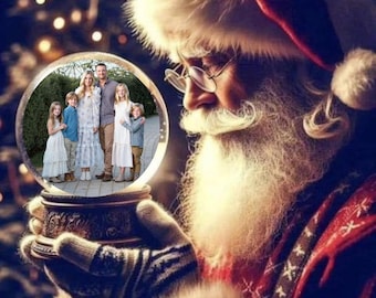 Personalized Santa Snow Globe Photo | Custom Christmas Keepsake | Add Your Photo | Unique Holiday Gift | Digital Download