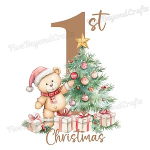 Babys erstes Weihnachten 2024 Baby-Andenken, mein erstes Weihnachten, Santa Weihnachten Sublimation PNG, Tshirt Design, Familienurlaub Weihnachten 2024
