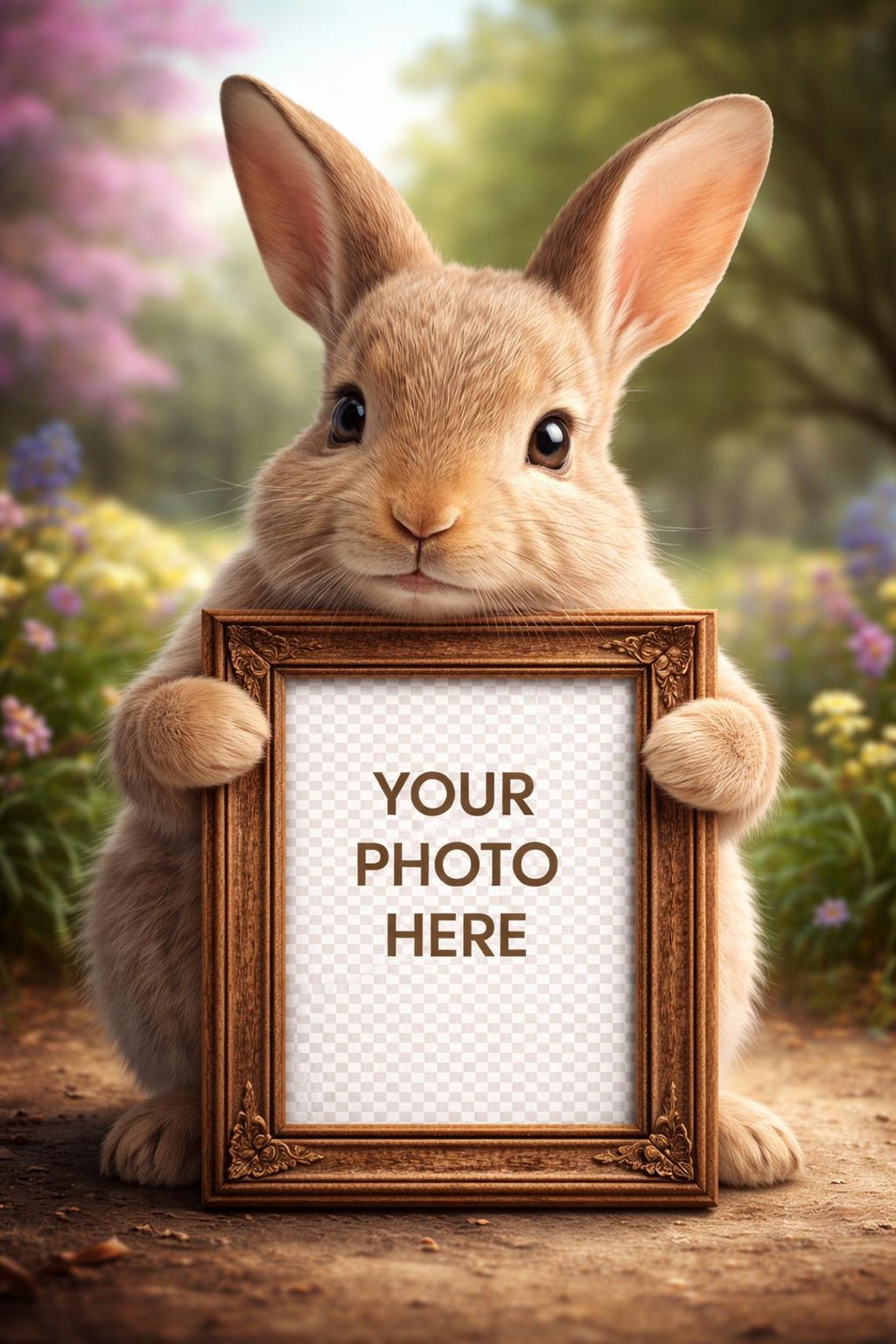Cute Insert Frame Custom Bunny Photo Frame Digital Download, Cute Easter Bunny Frame ...