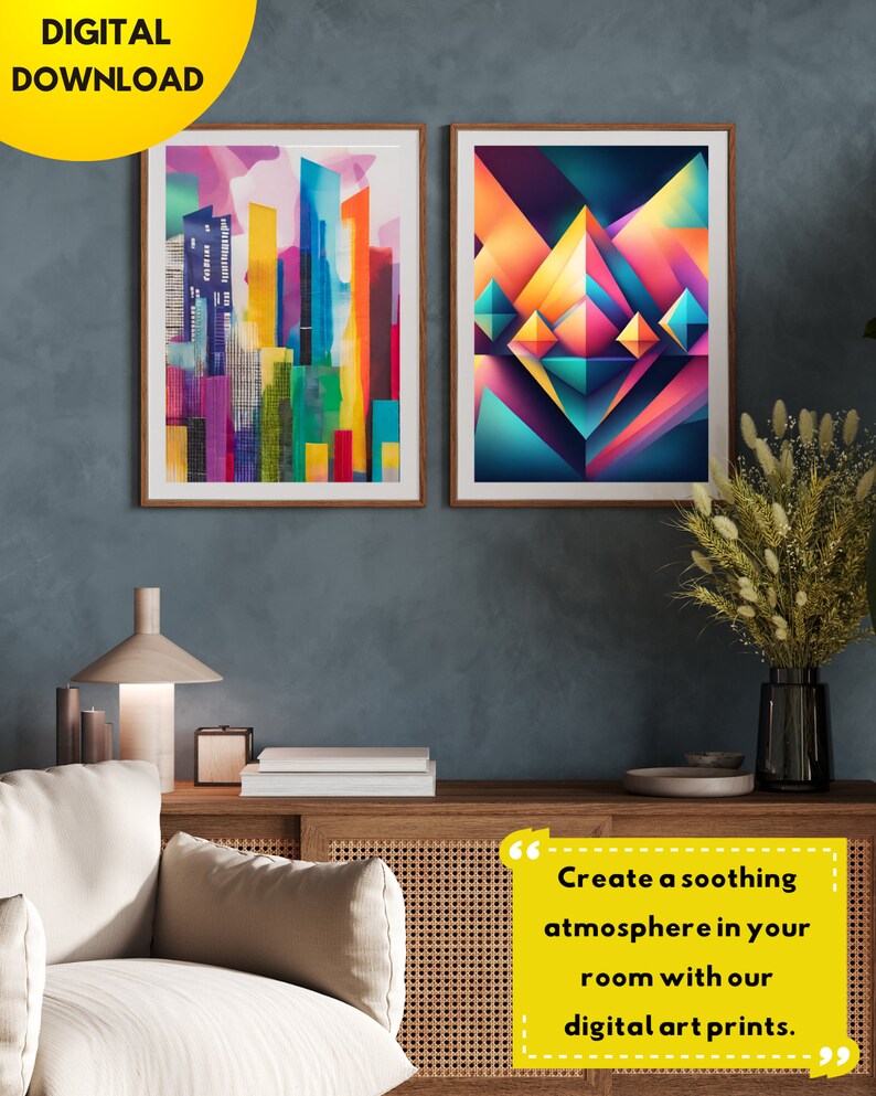Colourfull Digital Wall Art for Bedroom Printable Vintage Art Prints ...