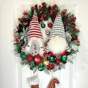 Christmas Wreath with Gnome Duo|Christmas decoration|Cristmas wreath|Holiday wreath|Winter wreath for door|Christmas wreaths for front door