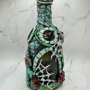 Halloween Decor| Lighted Bottle| Spooky Home Decor| Illuminated Halloween Decor|  Whimsical Bottle| Halloween Party Supplies