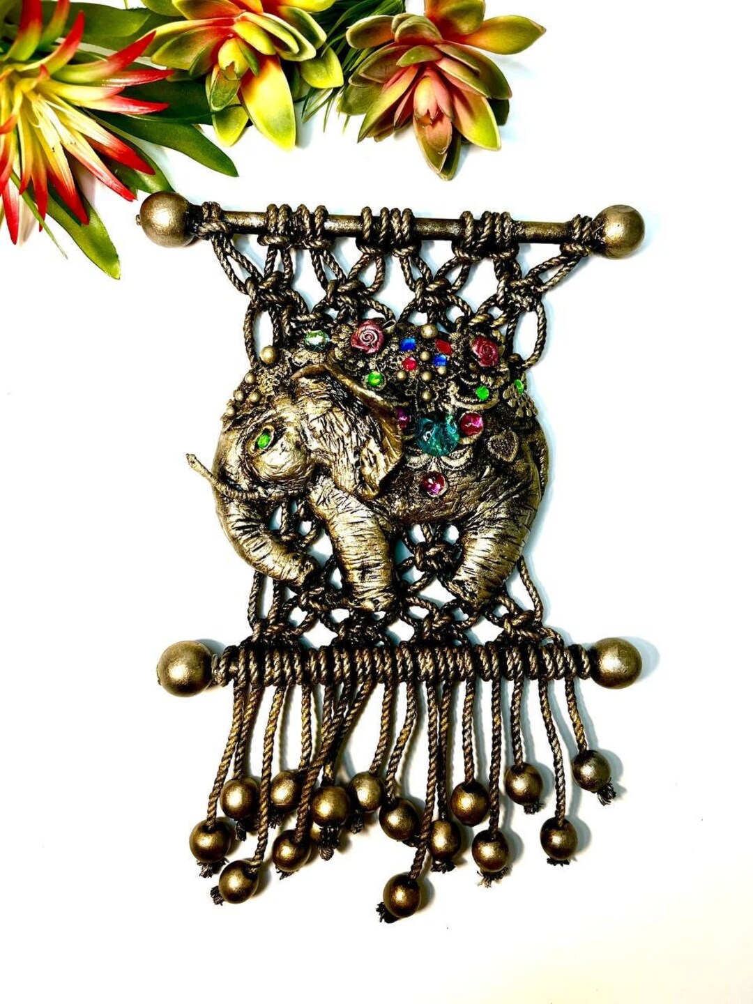 Elephant Wall Hanging Decoration Boho Elephant Head Wall Etsy