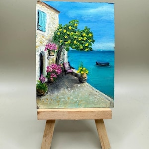 Mini oil painting|Mini Landscape Magnet| Hand-Painted Art |Fridge Magnet Painting| Small Oil Artwork| Oil painting miniature| Unique Gift