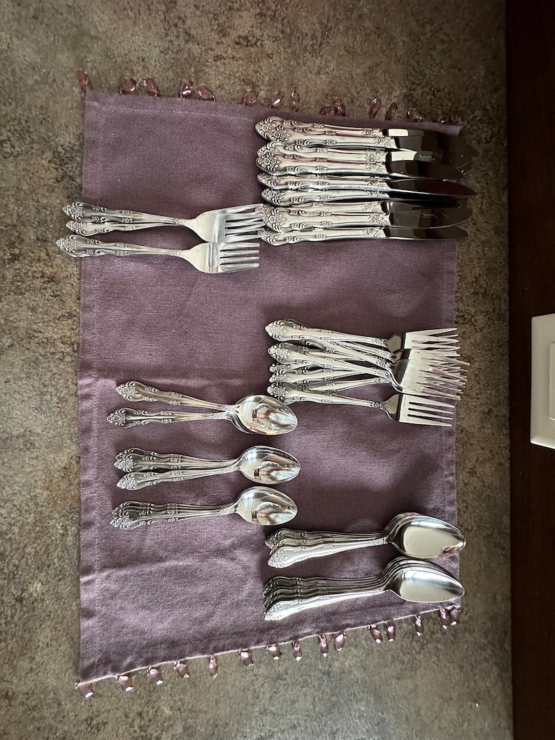 Vintage Rogers Stainless Steel Korea Silverware Set of 45 Etsy