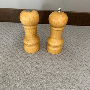 Wooden grinder salt and pepper shakers
