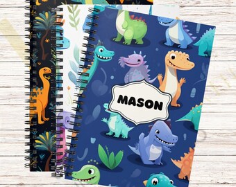 Personalized Kids Dinosaur Journal, Personalized Kids Dinosaur Notebook, Personalized Children's Journal Notebook, Personalized Kids Gift