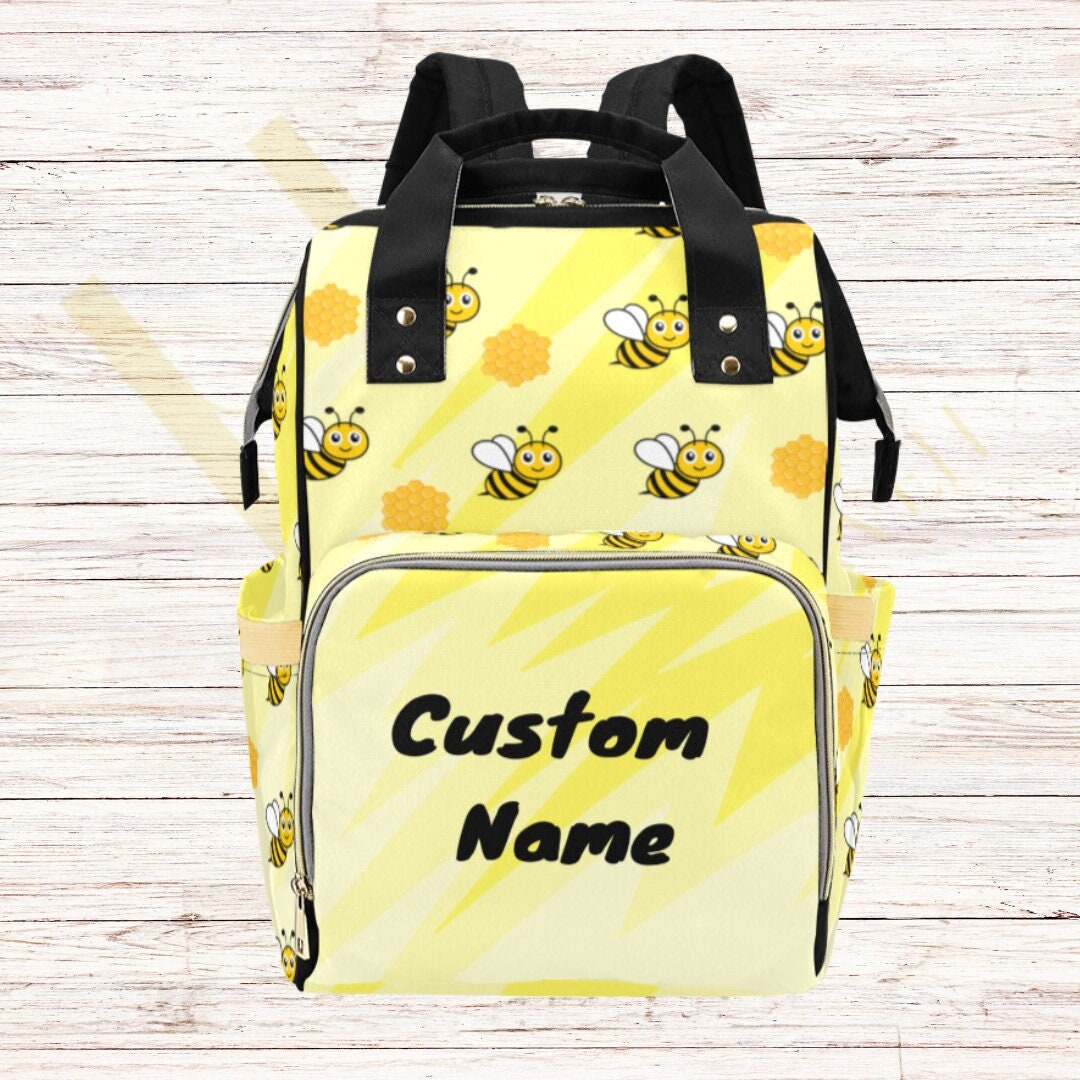 Personalized Diaper Bags, Custom Name Bee Diaper Bags, Personalized