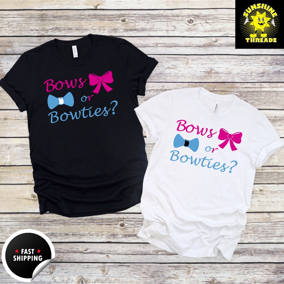Bows or Bowties Gender Reveal Shirts, Gender Reveal Party Shirts