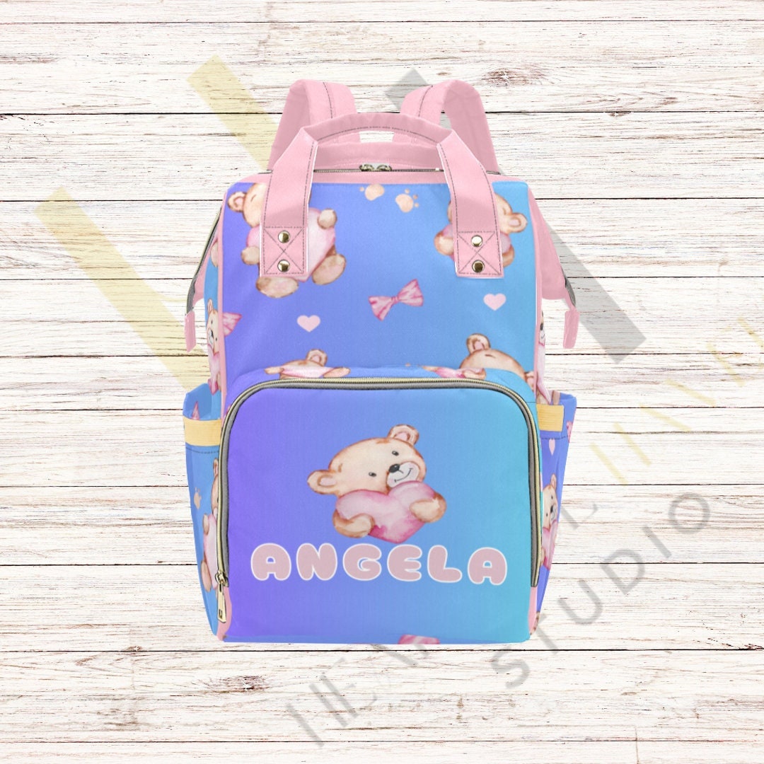 Personalized Diaper Bags, Custom Name Bear Diaper Bags, Personalized