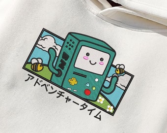BMO Adventure Time Embroidered Hoodie - Cute and Stylish Hoodie for Fans | Perfect Gift for Animation Enthusiasts