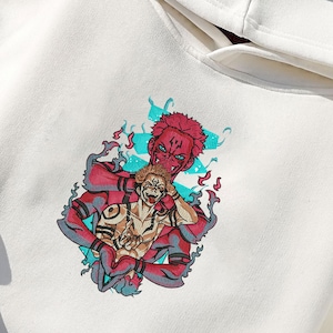 Embroidered Anime Sweatshirt, King of Curses Embroidered Hoodie, Malevolent Shrine-Inspired Sweater, Perfect Gifts for Anime Lovers
