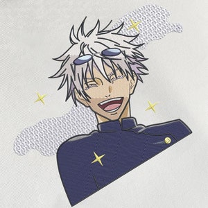 Embroidered Anime JJK Gojo Sweatshirt - Stylish Anime Hoodie and Tee | Unique Gojo Gift for JJK Fans | Perfect for Anime Lovers