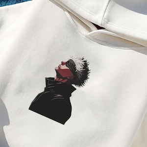 Gojo Embroidered Anime Hoodie – JJK-Inspired Sweatshirt, Stylish Manga Shirt or Tee | Anime Fan Gift,JJK Gojo Embroidered Sweatshirt