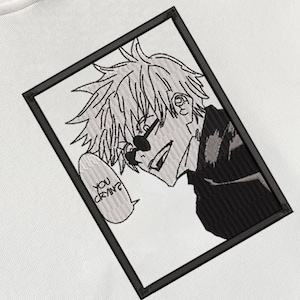 Embroidered Anime JJK Gojo Sweatshirt - Stylish Anime Hoodie | Unique Embroidered Hoodie  for JJK Fans | Gift for Anime Lover