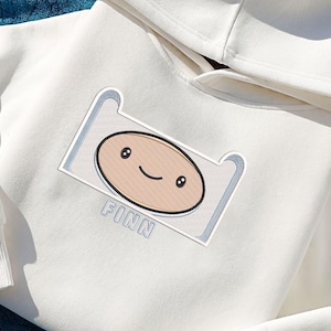 Finn Adventure Time Embroidered Hoodie - Cozy and Stylish Cartoon Apparel | Perfect Gift for Adventure Time Fans