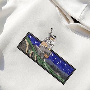 Berserk Inspired Embroidered Hoodie & Crewneck | Dark Fantasy Anime Sweatshirt | Gift for Manga Fans