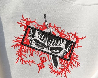Berserk Embroidered Hoodie - Stylish Dark Fantasy Anime Apparel | Perfect Gift for Berserk Fans and Manga Lovers