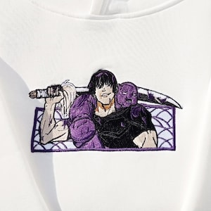 Anime JJK Toji Embroidered Sweatshirt, Stylish Embroidered Anime Shirt, Hoodie, or Tee, JJK Gift | Perfect Gift for Anime Lovers
