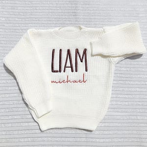 Personalized Embroidered Baby and Toddler Sweater, Embroidered Kids Sweater, Baby Name Announcement, Personalized Baby Name Toddler