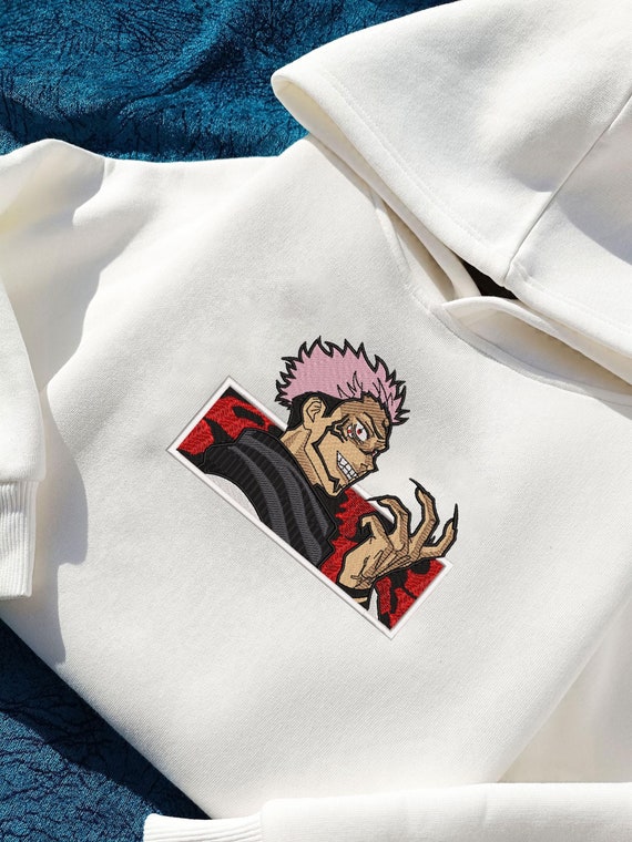 Anime JJK Sukuna besticktes Sweatshirt Stilvoller Anime Hoodie