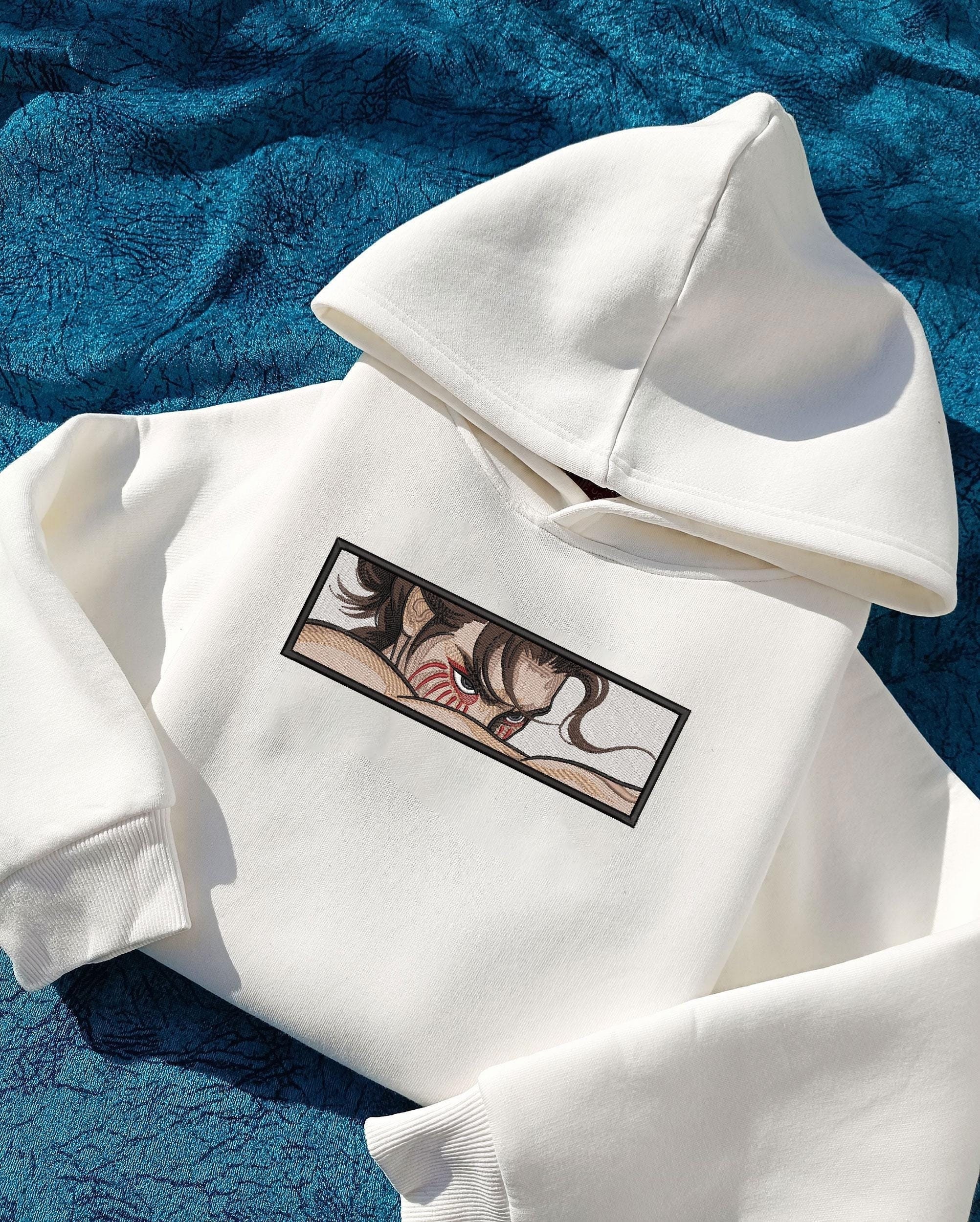 Anime Embroidered Sweatshirt, Eren Angel Eyes Embroidered Hoodie,Perfect Gift for Anime Fans, Stylish Anime Embroidered Clothing , Anime Tee