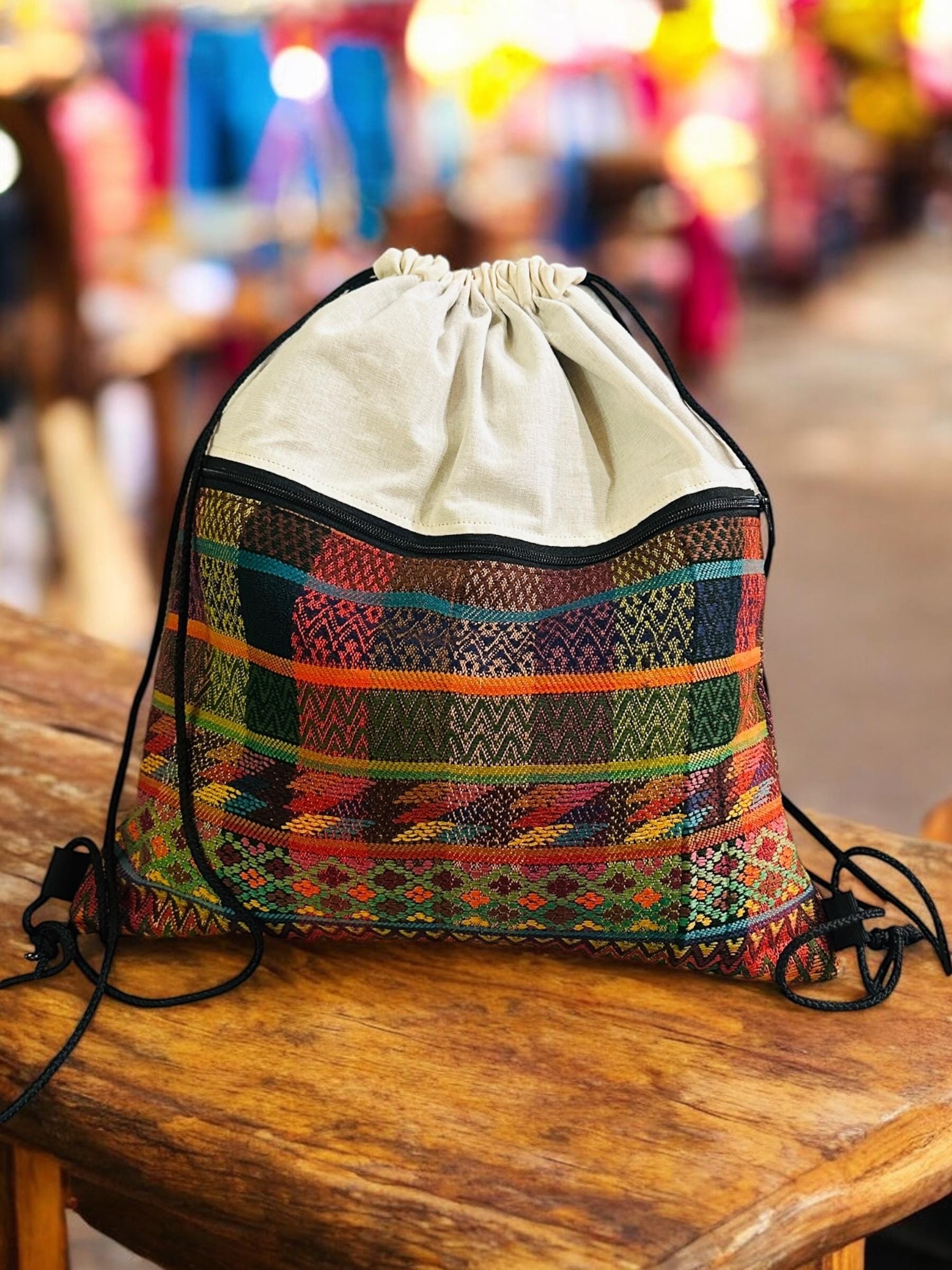 Guatemalan Huipil Tote Bag – Handmade Colorful Woven Purse 