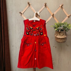 Vestido de niña / 100 % algodón / Bordado a mano / Vestido para niña pequeña / Vestido para bebé / Vestido de verano / Fiesta mexicana / Vestido guatemalteco / Talla 8