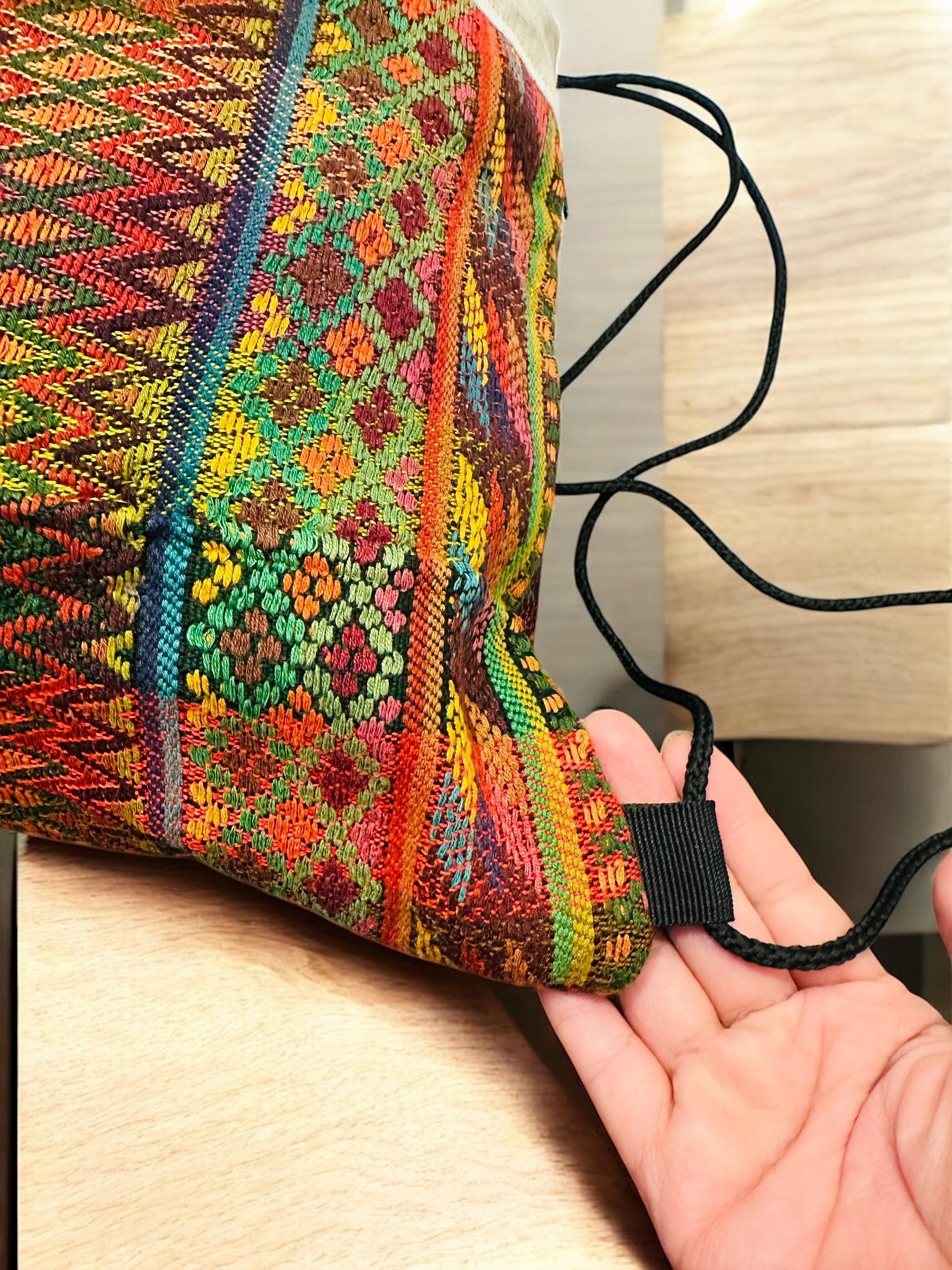 Guatemalan Huipil Tote Bag – Handmade Colorful Woven Purse  display picture 2