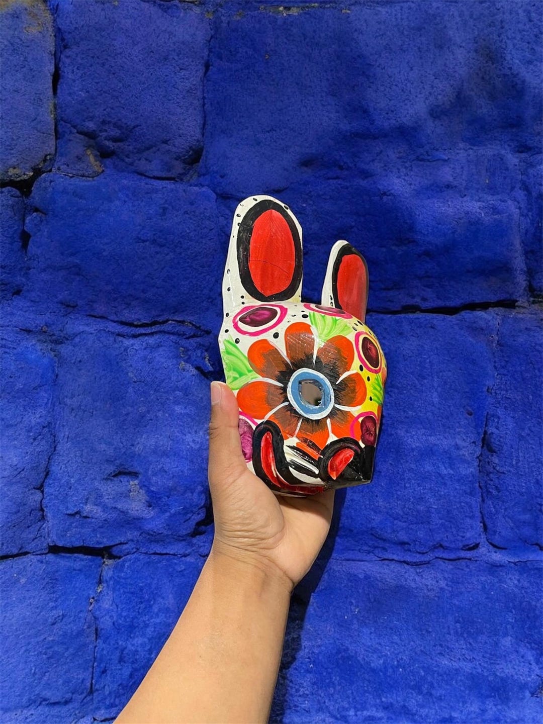 Cultural Rabbit Masks Handmade Wood Rabbit Mask, Guatemalan Floral Folk Art - Etsy