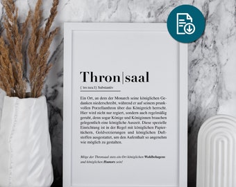 Throne Room | toilet | Bathroom Poster | Guest toilet | funny | Minimalist | black white | Definition | Download