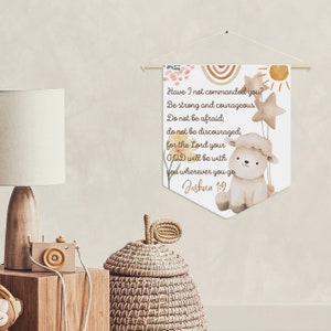 Scripture quote nursery decor gift Cute Baby room Pennant Kids Room Decor Christian wall art