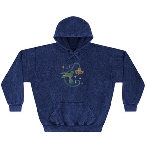 Hummingbird Mineral Wash Hoodie Gift Unisex Hoodie Love Bird Lover Gift Idea Sketch Hoodie Gift Idea No Srink Premium Cotton Hoodie Nature