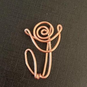 Copper rose brooch