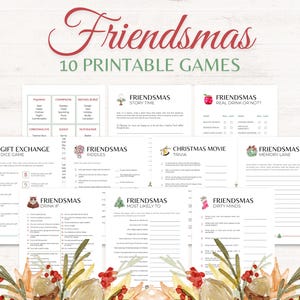 Friendsmas Games, 10 Printable Friendsmas Party Games for Adults, Fun Friends Christmas Party Game Bundle, Holiday Games