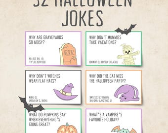 32 chistes de Halloween, chistes de Halloween para niños, chistes imprimibles de cuenta regresiva de Halloween, actividad de Halloween para el aula, notas para la lonchera