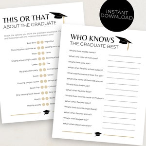 Graduation Game, Who Knows the Graduate Best, How Well Do You Know the Grad, Printable 2024 Graduation Party Game