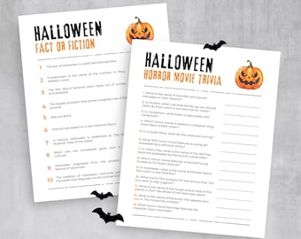 Halloween Trivia Games, Printable Halloween Horror Movie Trivia and Fact or Fiction Games, Fun Halloween Quiz Games, Halloween Activities
